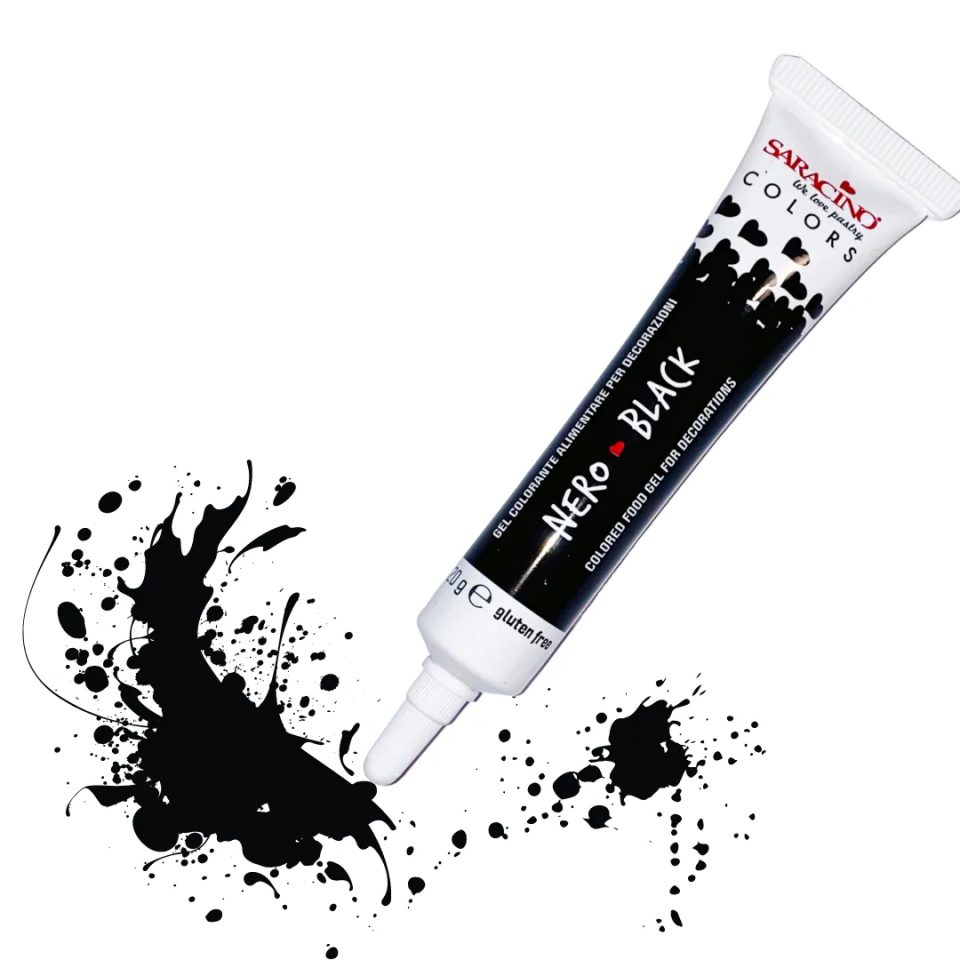 Saracino Colori in gel zwart 20 g
