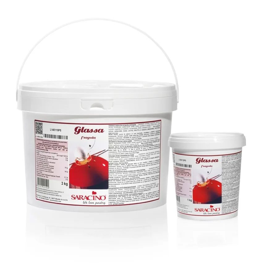 Saracino Glassa a specchio aardbei 3 kg