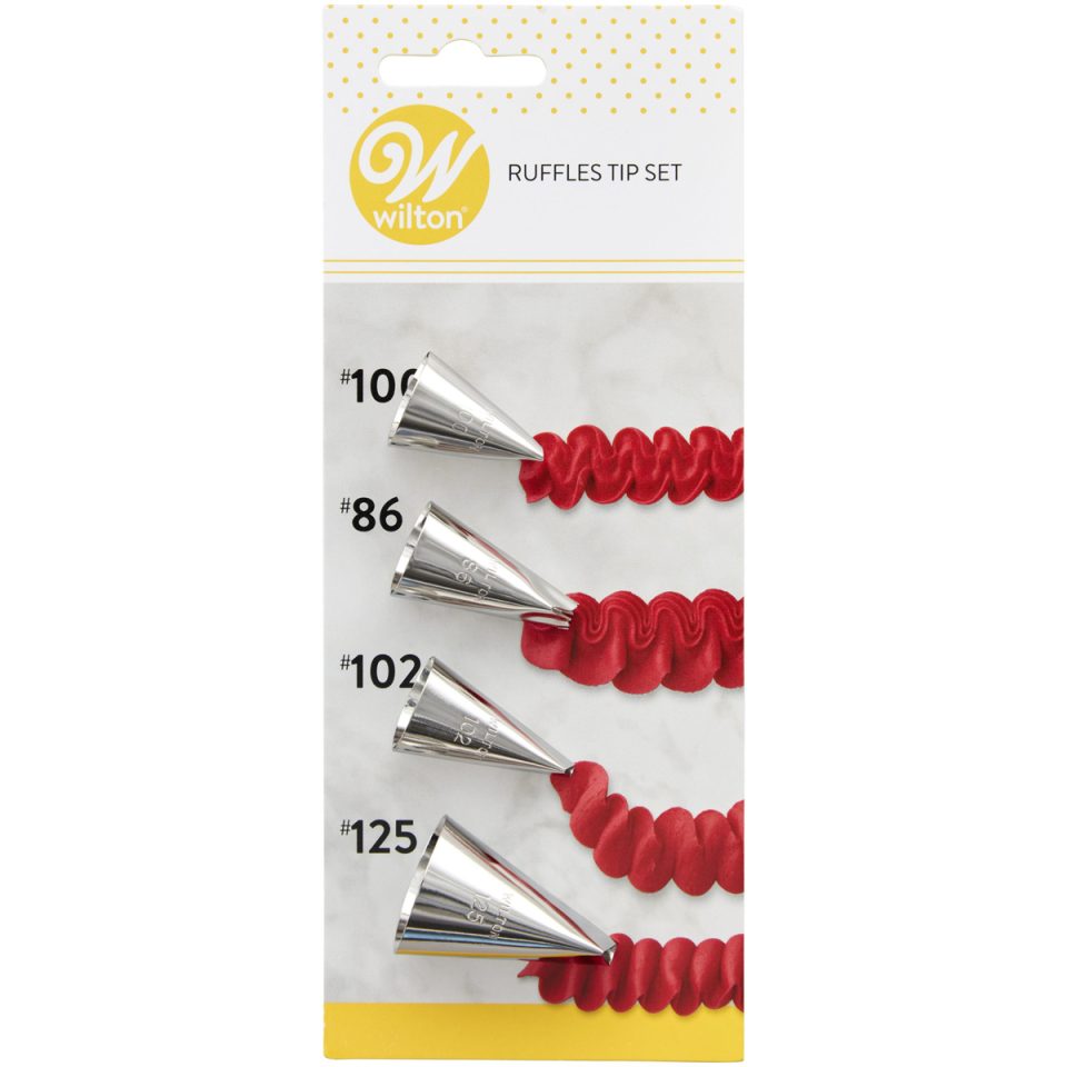 Wilton spuitmondje Ruffles #86, #100, #102, #125 set van 4