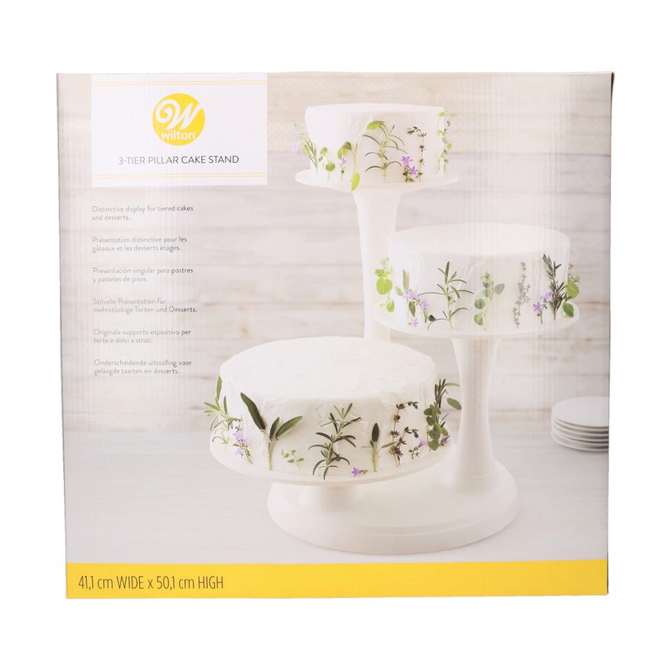 Wilton taartstandaard 3-Tier Pillar Off White