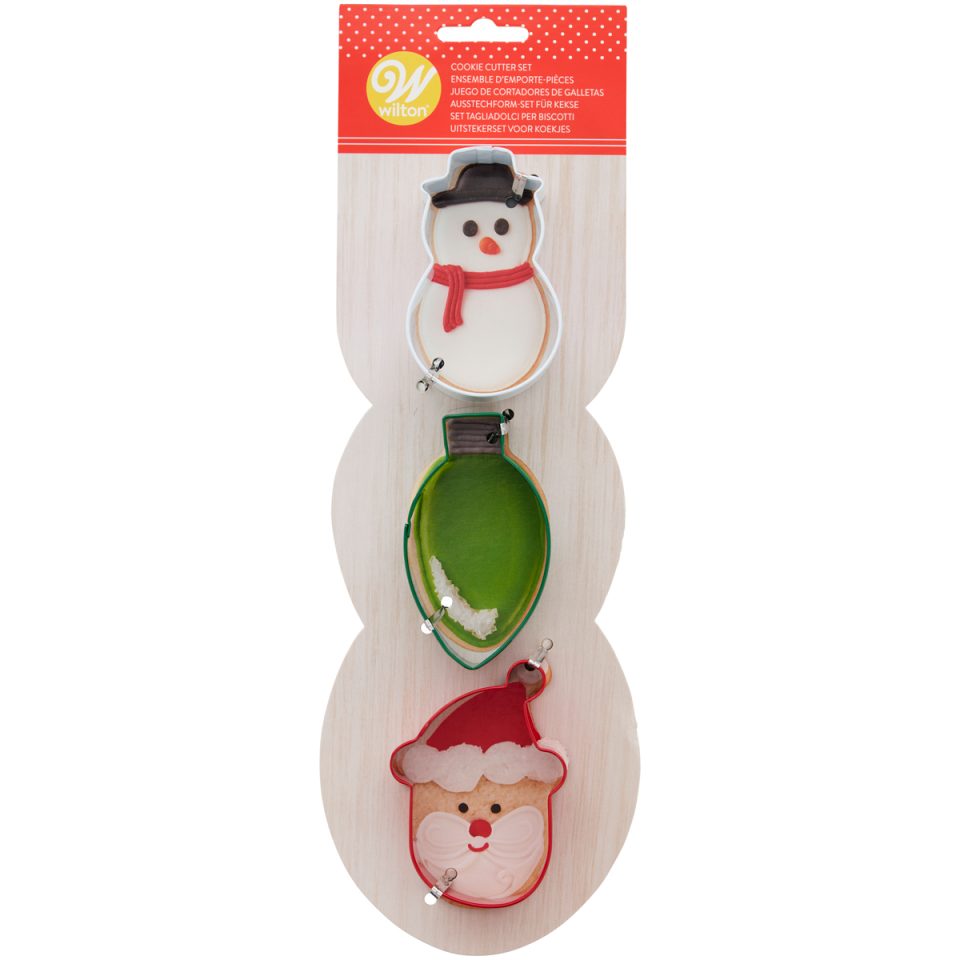 Wilton uitsteker sneeuwpop/Bulb/Santa set van 3