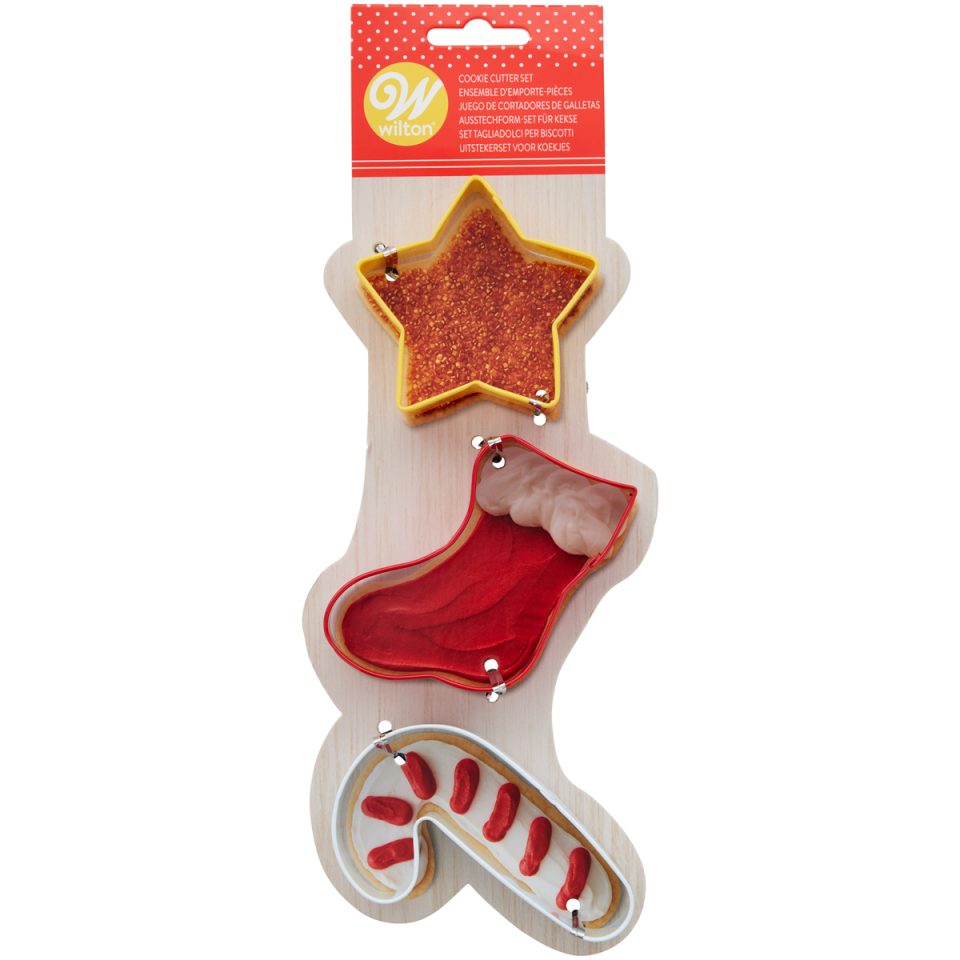 Wilton uitsteker ster/Stocking/zuurstok set van 3