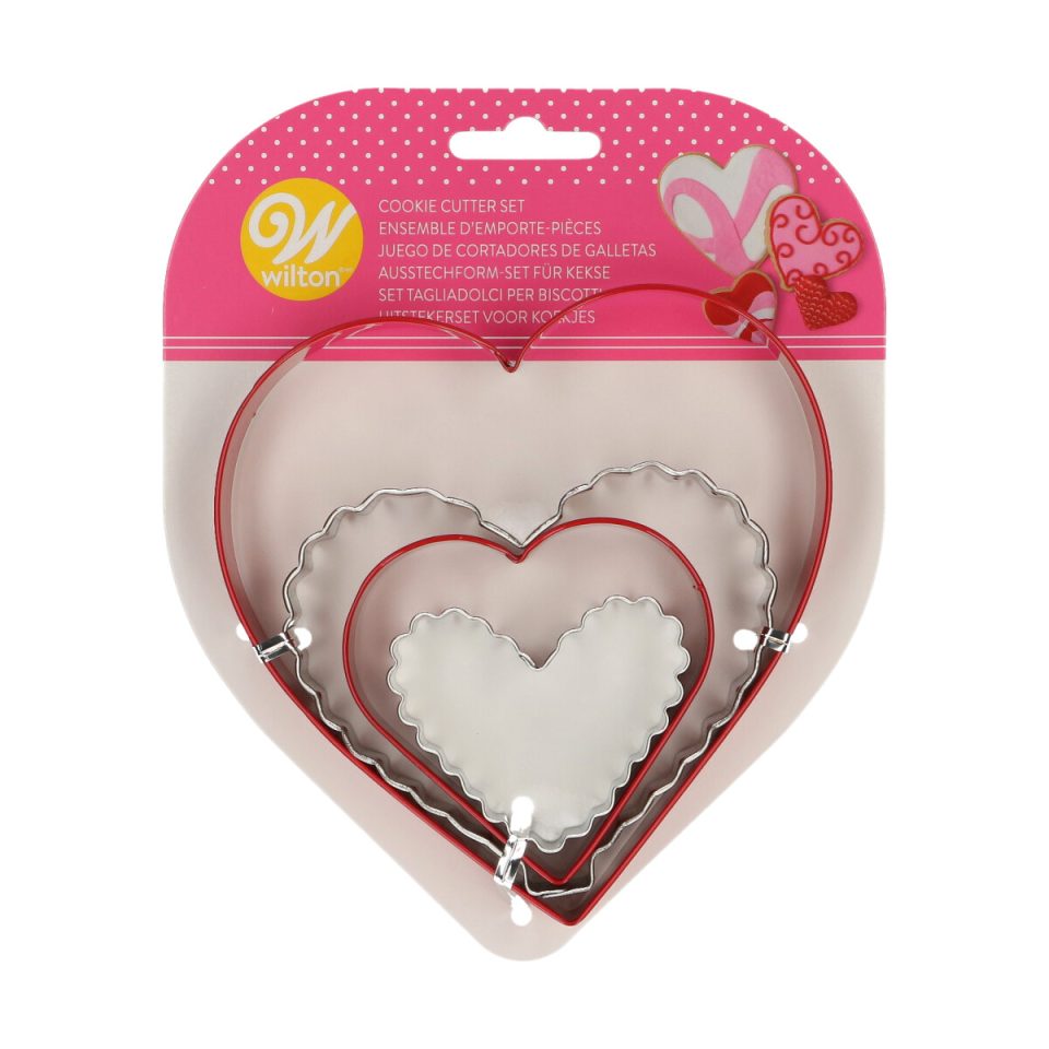 Wilton uitsteker Metal Nesting hart set van 4
