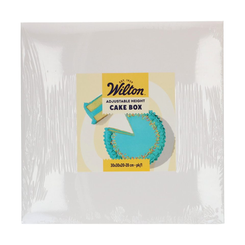 Wilton in hoogte verstelbaar taartdoos 30x30x20-28 cm