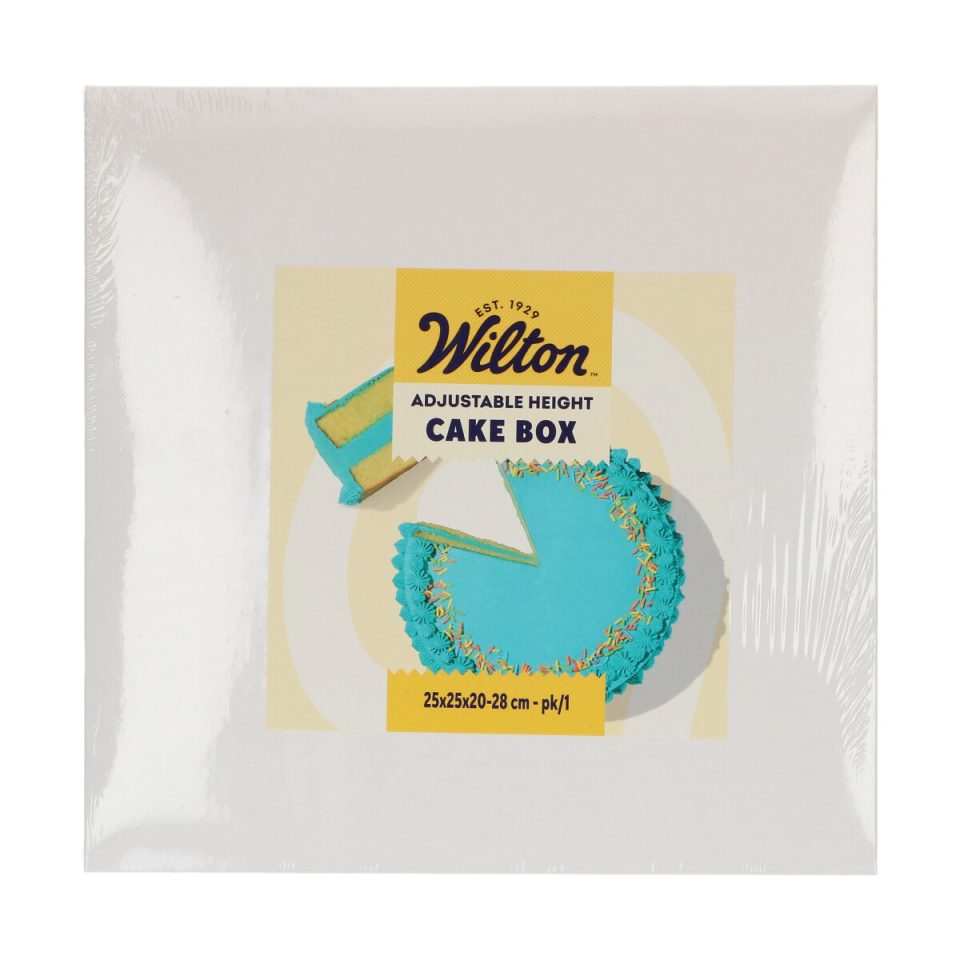 Wilton in hoogte verstelbaar taartdoos 25x25x20-28 cm