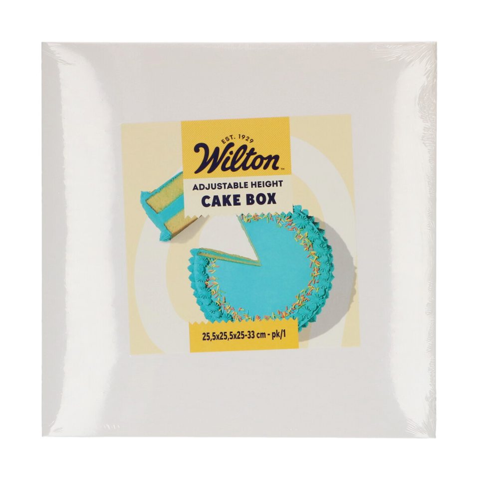 Wilton in hoogte verstelbaar taartdoos 25,5x25,5x25-33 cm