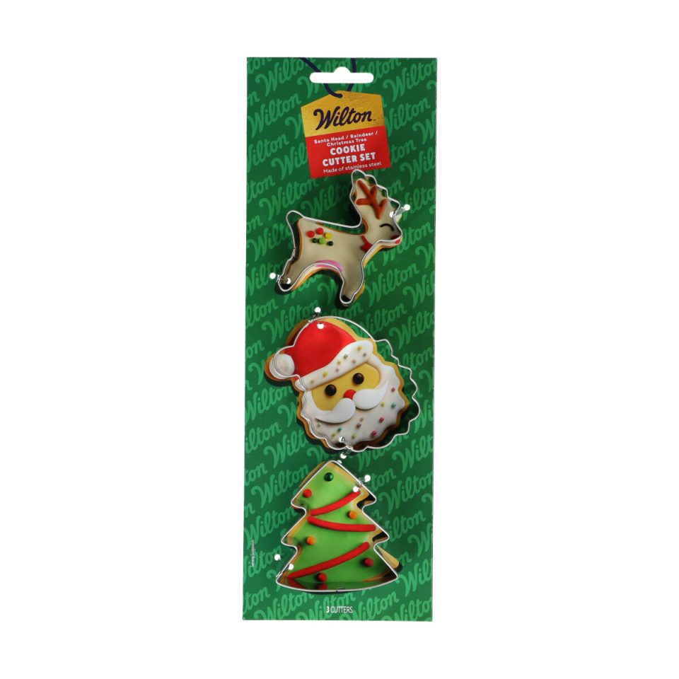 Wilton uitsteker Santa Head/rendier/kerstboom set van 3