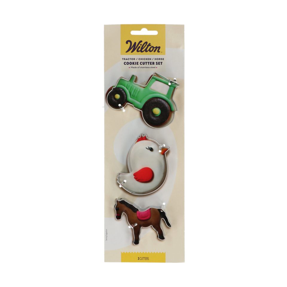 Wilton uitsteker Tractor/Chick/Horse set van 3