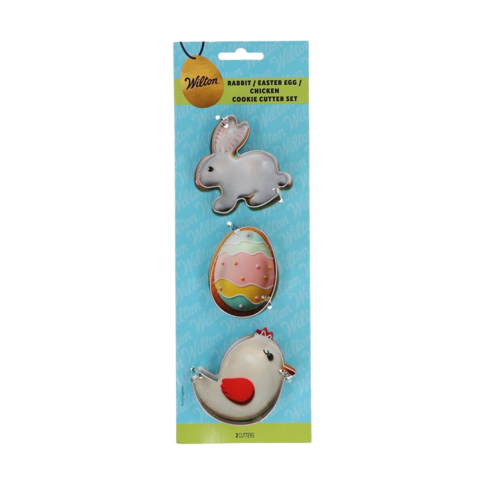 Wilton uitsteker Rabbit / Easter Egg / Chicken set van 3