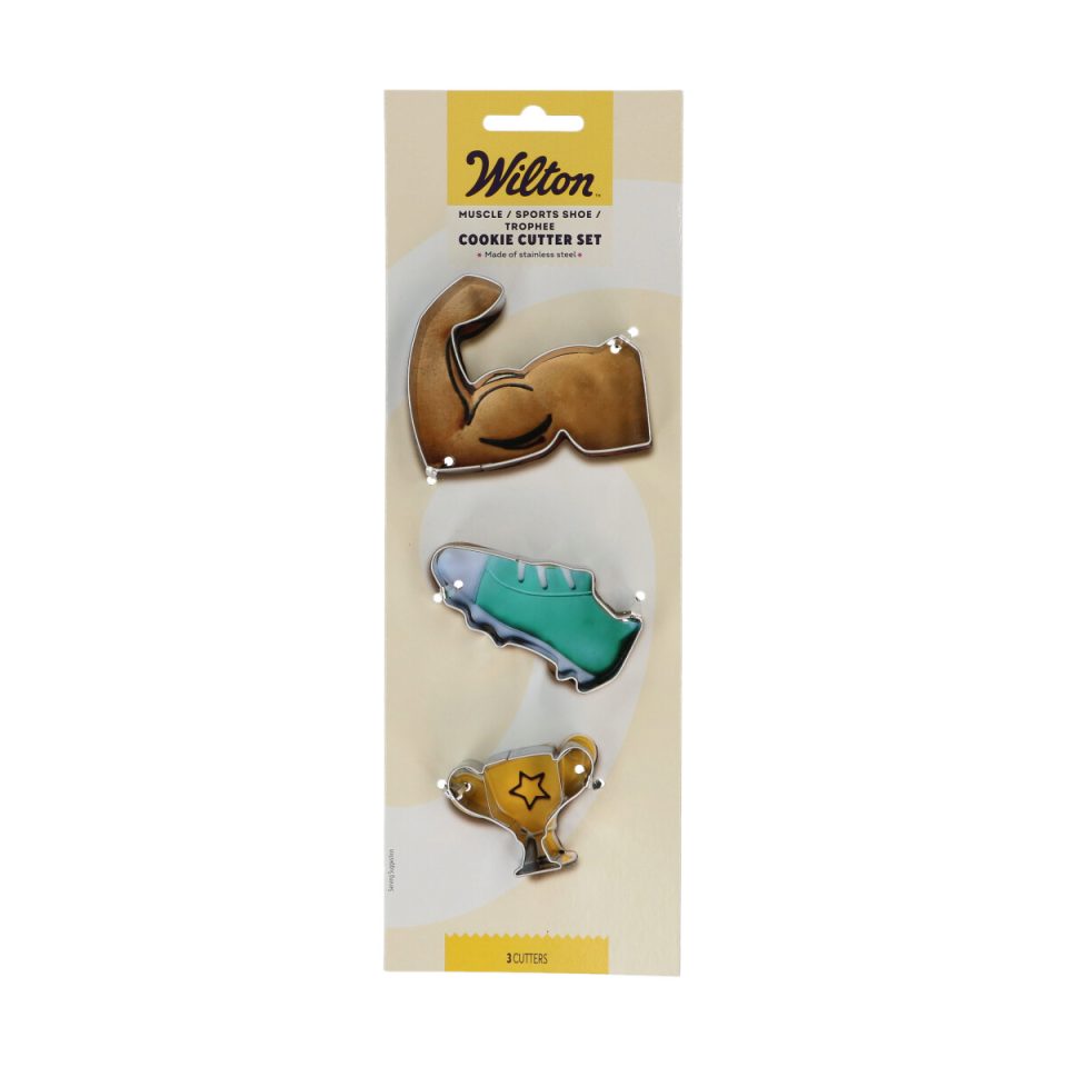 Wilton uitsteker Muscle/Sports Shoe/Trophee set van 3