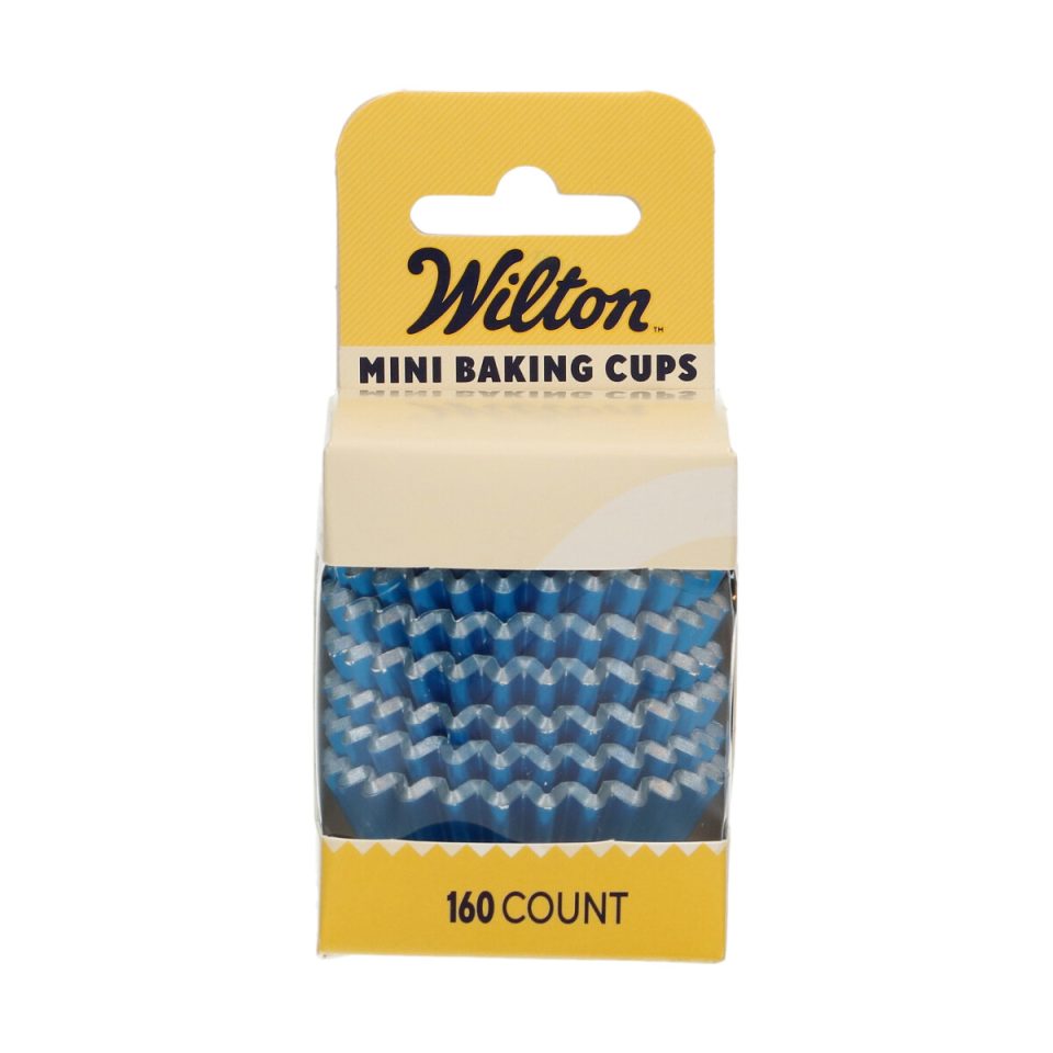 Wilton Mini Metallic cupcakevormpjes Blue 160 stuks