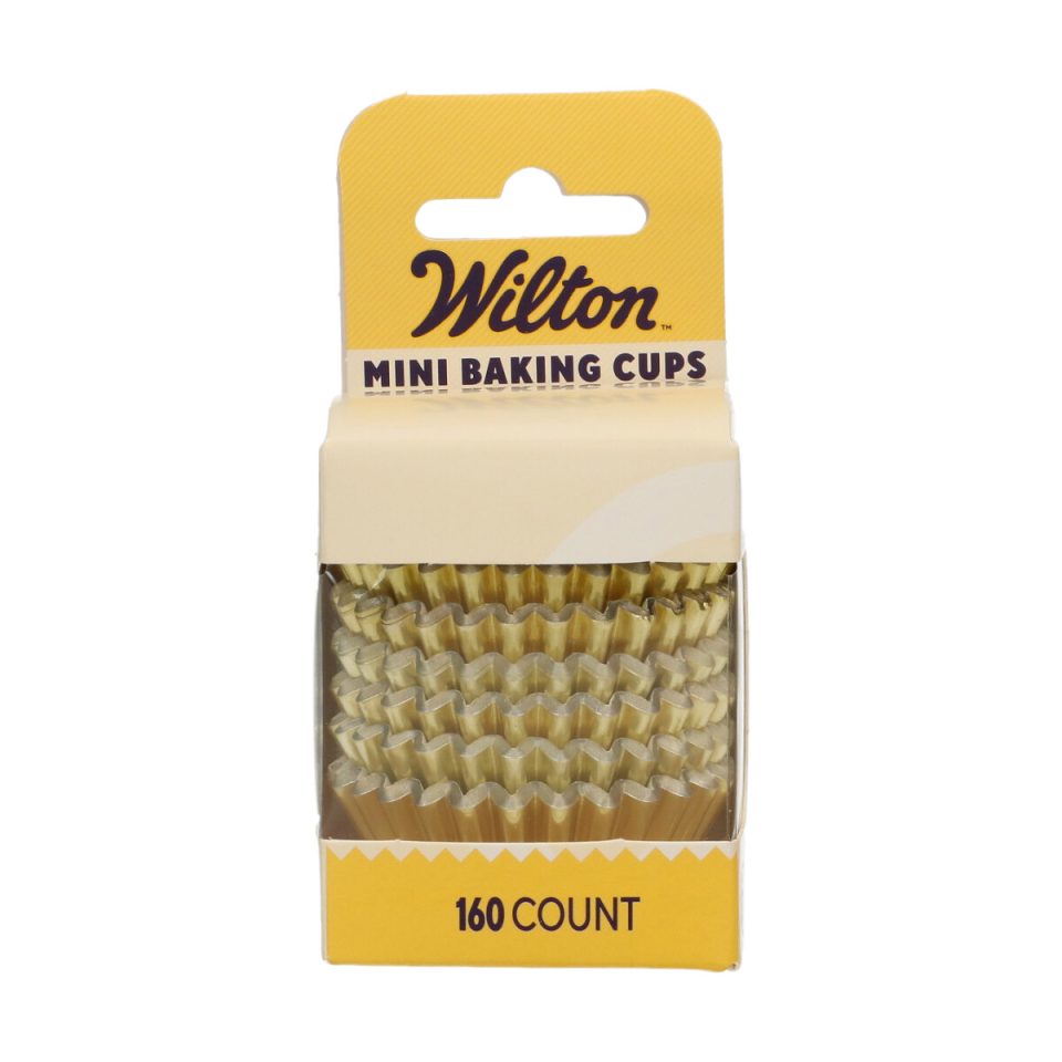 Wilton Mini Metallic cupcakevormpjes Gold 160 stuks