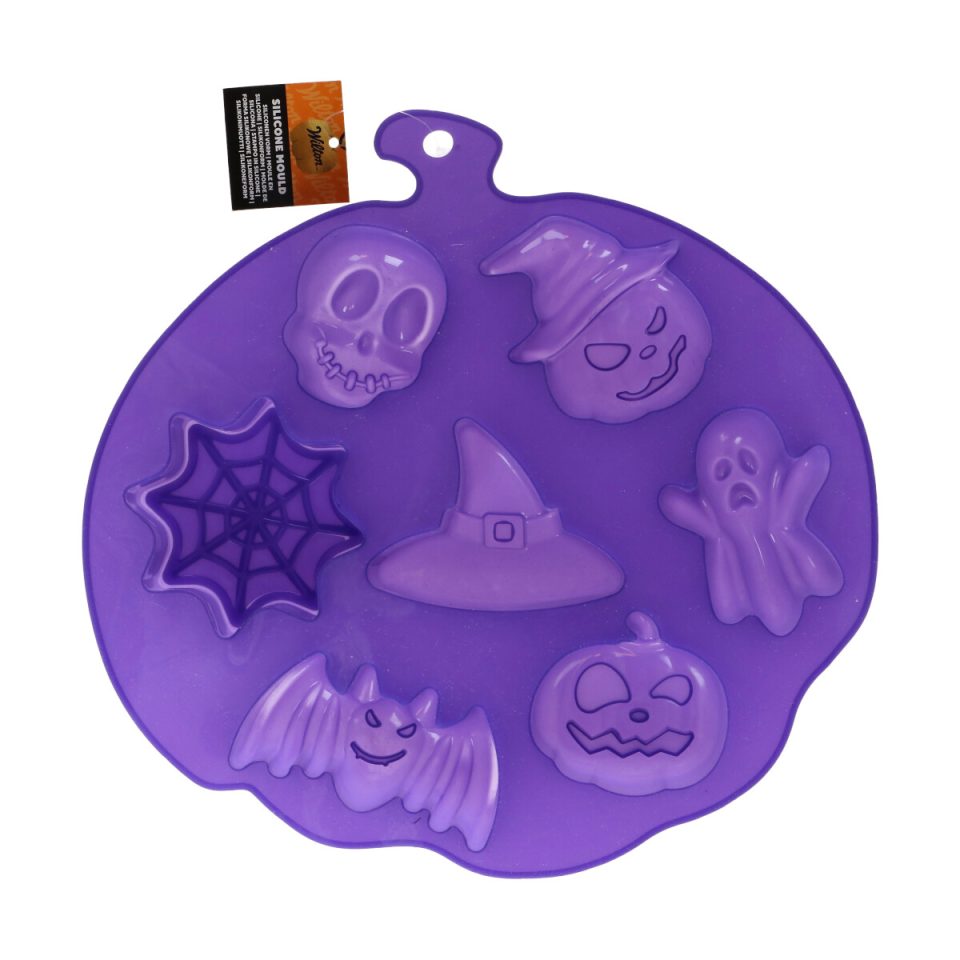 Wilton siliconen mal Ghost / Witch Hat / Bat / Pumpkin / Skull / Spider Web