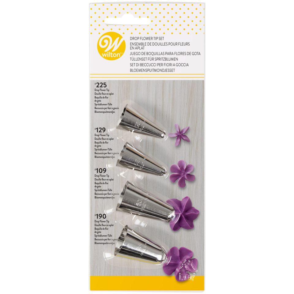 Wilton spuitmondje Flowers #109, #129, #190, #225 set van 4