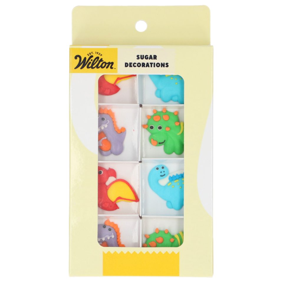 Wilton suikerdecoraties Happy Dino's set van 8