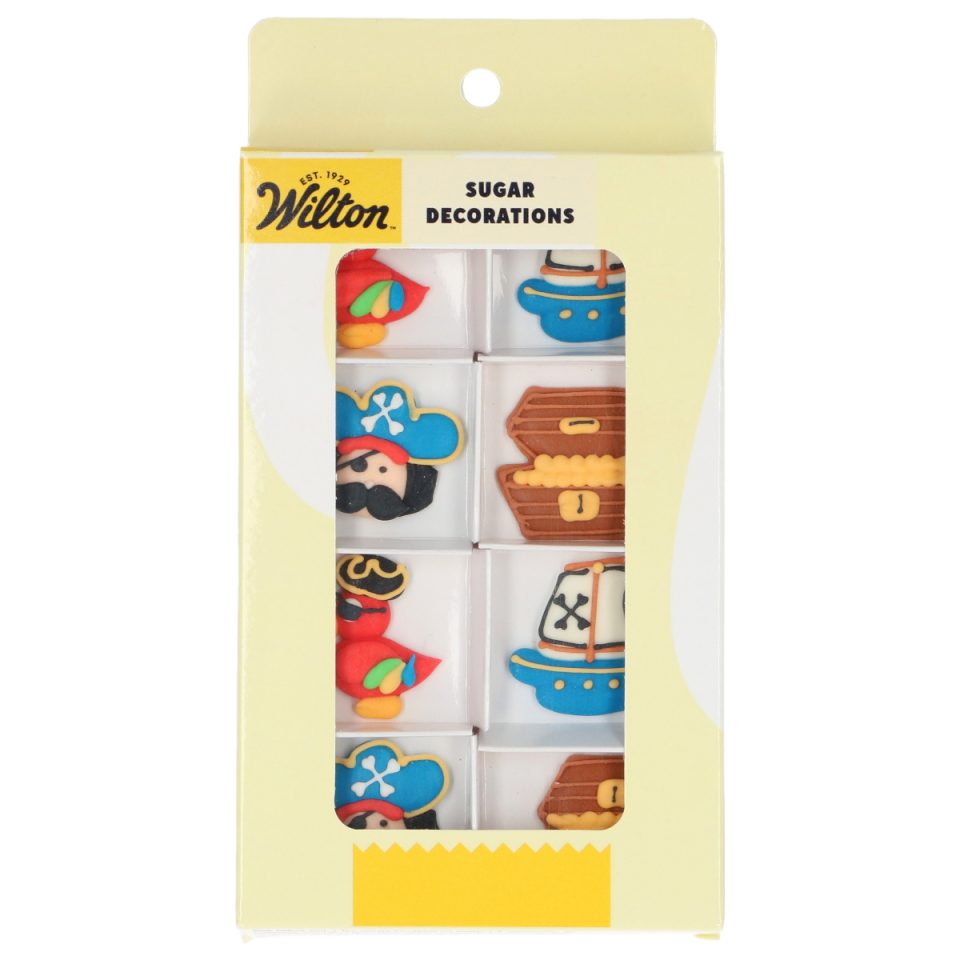 Wilton suikerdecoraties Pirates & Parrots set van 8