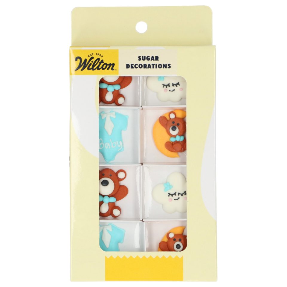 Wilton suikerdecoraties Baby Bliss Blue set van 8