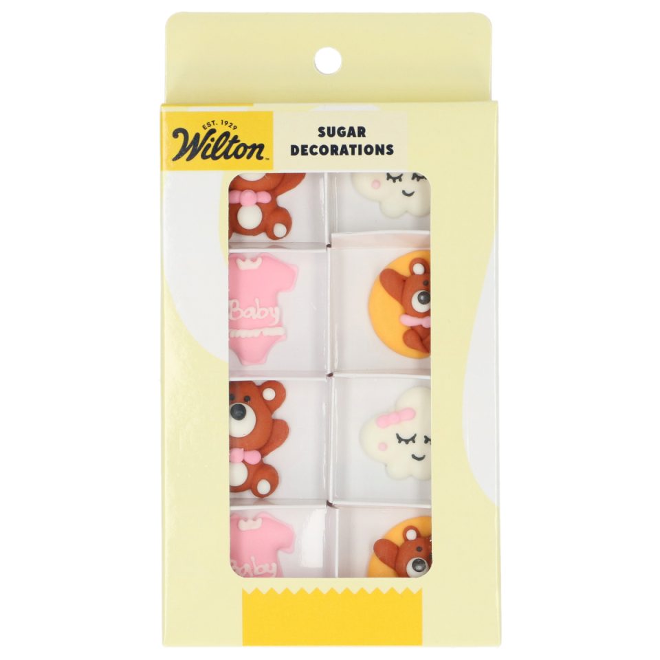Wilton suikerdecoraties Baby Bliss Pink set van 8