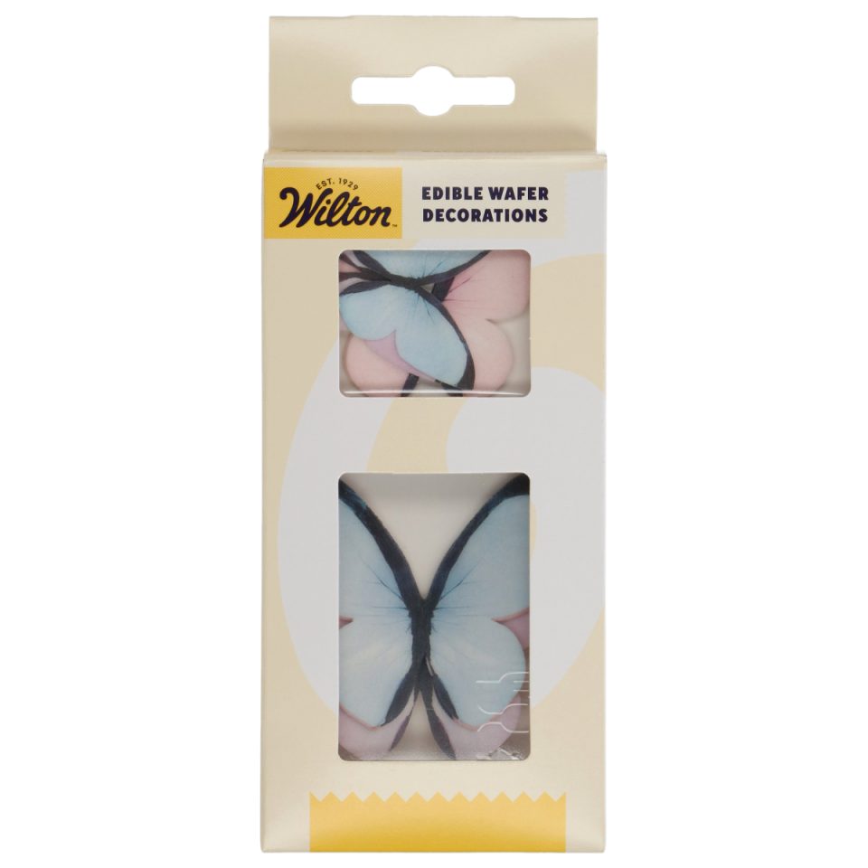 Wilton ouweldecoraties Butterflies Pastel set van 8