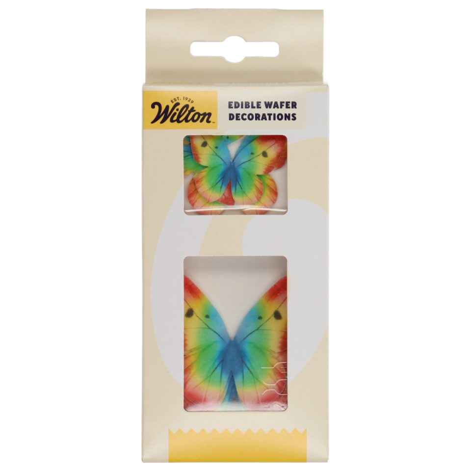 Wilton ouweldecoraties Butterflies Rainbow set van 8