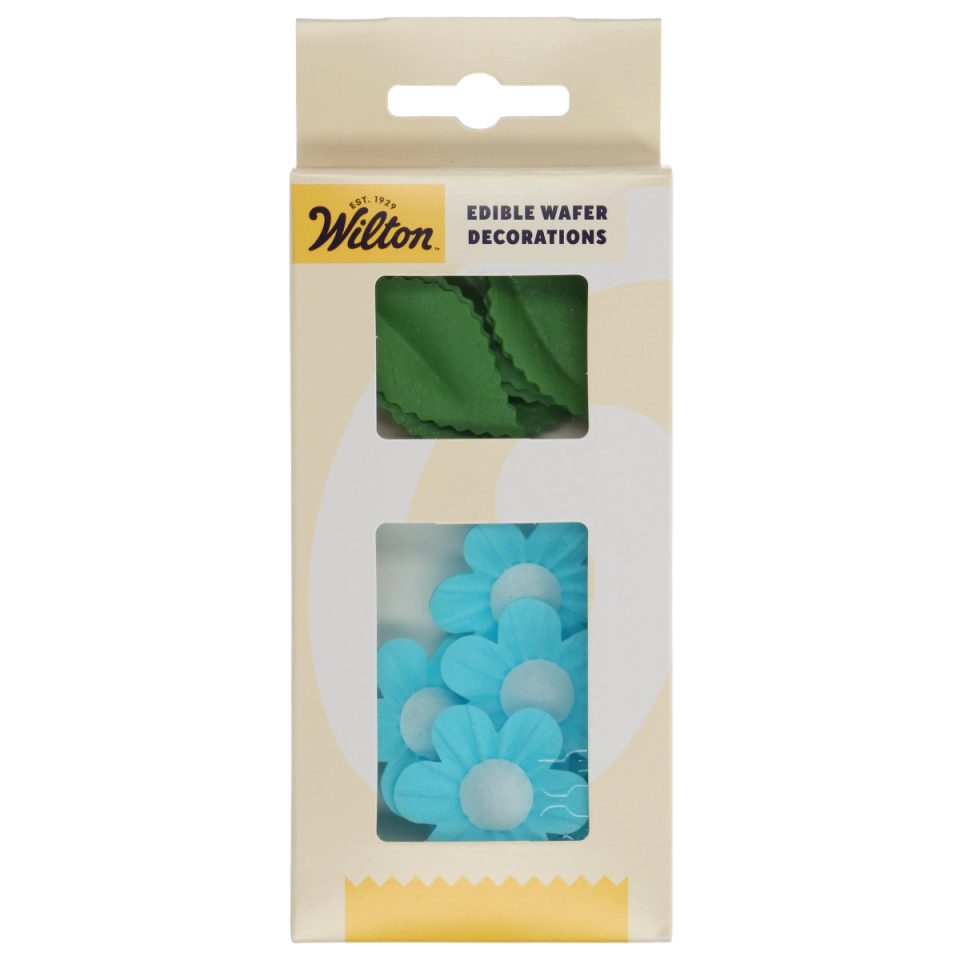 Wilton ouweldecoraties Flowers & Leaves Blue set van 11