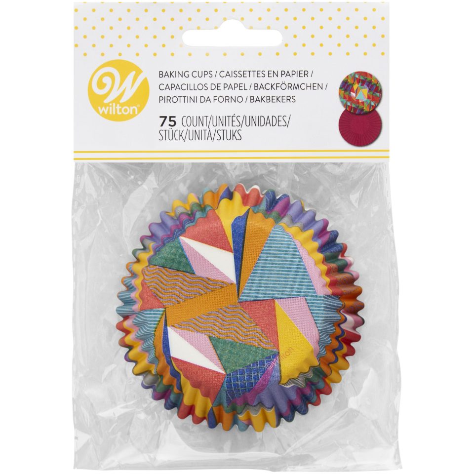 Wilton cupcakevormpjes Duo Pop Art Triangle and Solid Purple 75 stuks