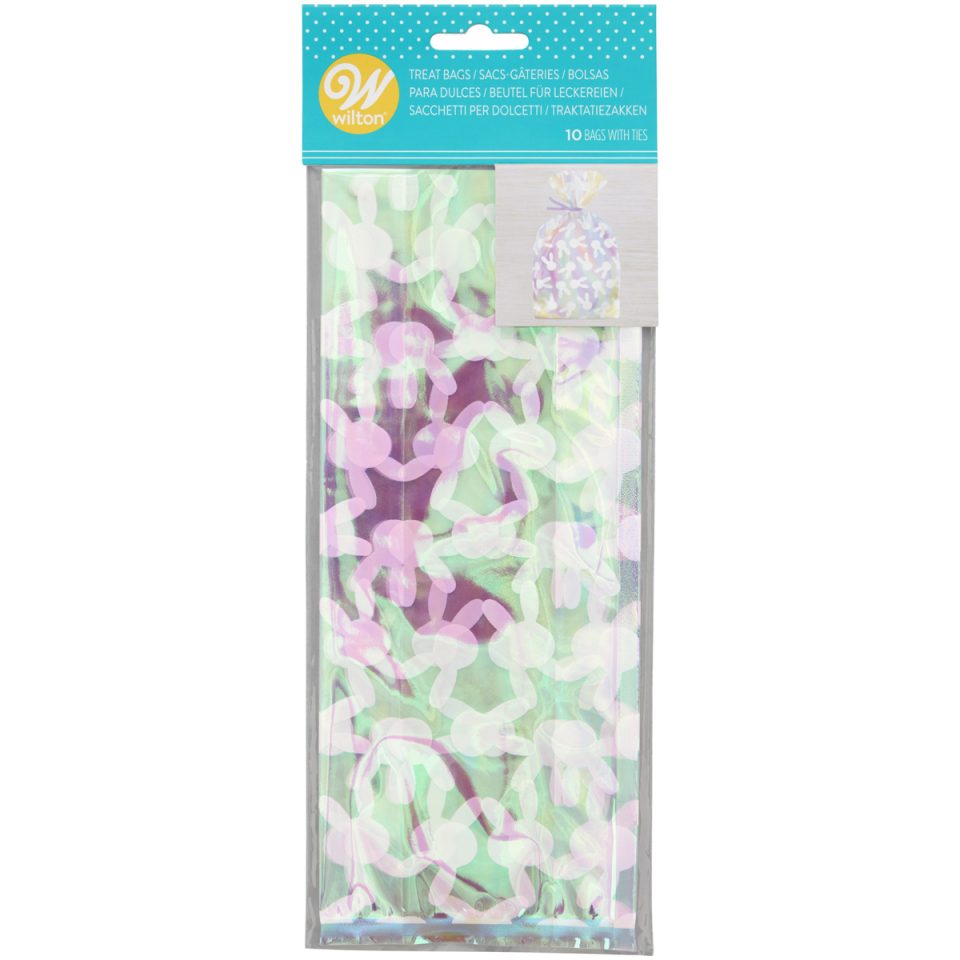Wilton Iridescent traktatiezakjes Bunny 10 stuks