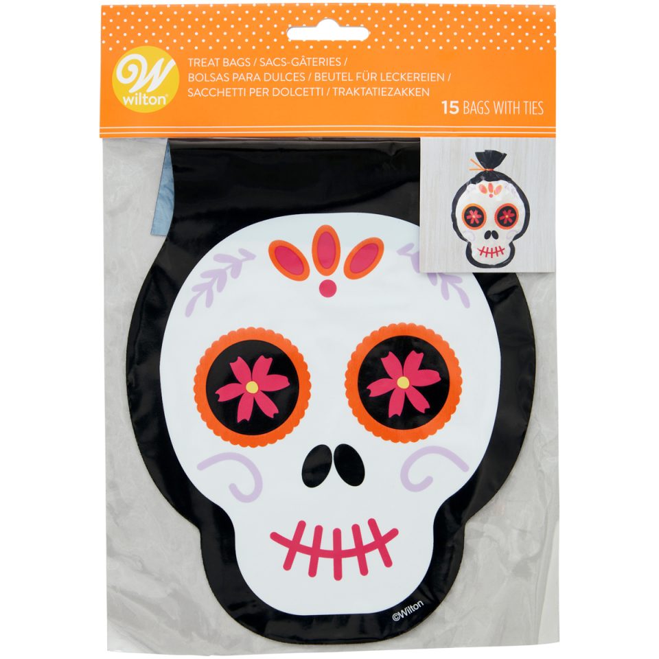 Wilton traktatiezakjes Shaped Skull 15 stuks