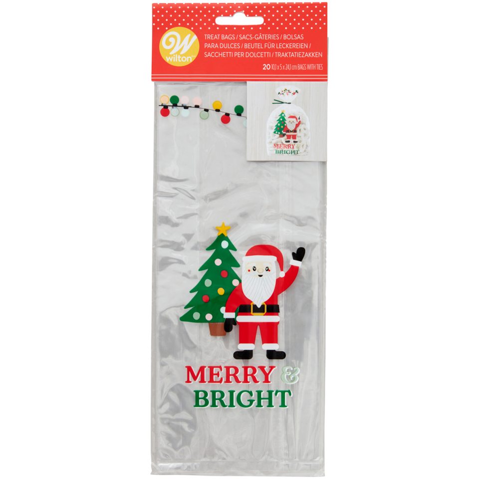 Wilton traktatiezakjes Santa Merry & Bright 20 stuks