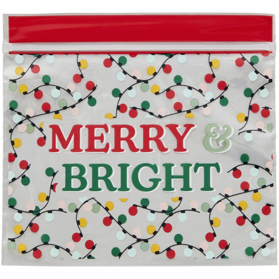 Wilton hersluitbare traktatiezakjes Merry & Bright 20 stuks