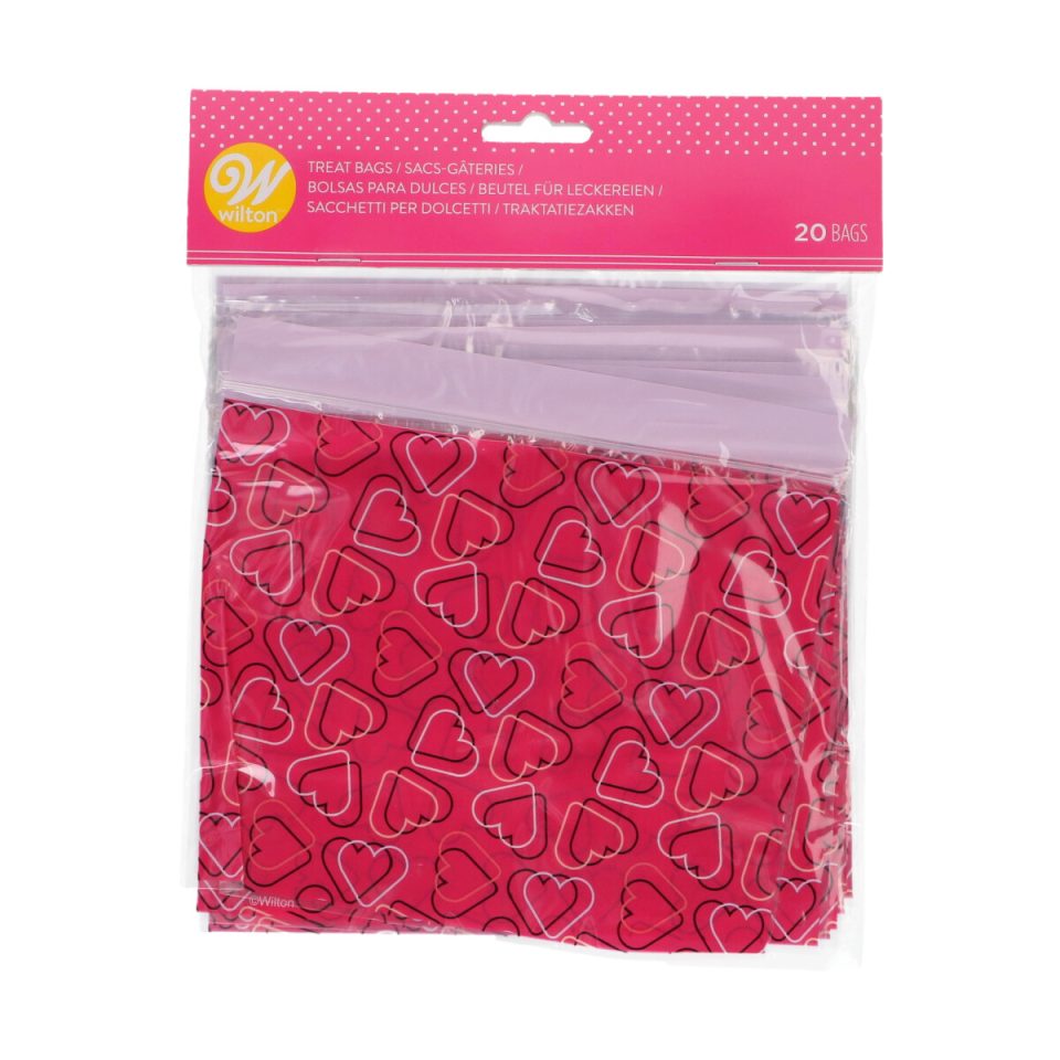 Wilton hersluitbare traktatiezakjes Hearts 20 stuks