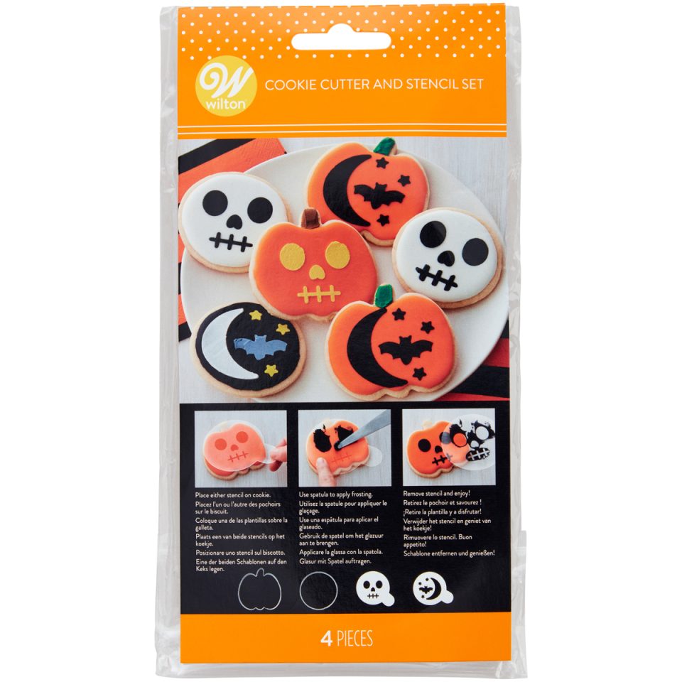 Wilton uitsteker & Stencil Halloween set van 4