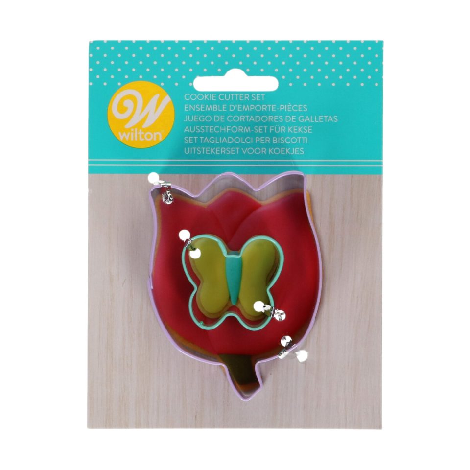 Wilton uitsteker bloem & vlinder set van 2