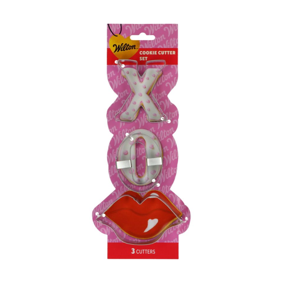 Wilton uitsteker Valentines Lips XO 3 stuks