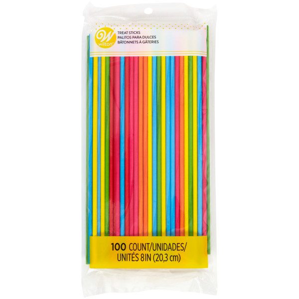 Wilton Coloured lollystokjes 20 cm 100 stuks
