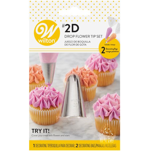 Wilton spuitmondje & Bags Dropflower #2D set van 3