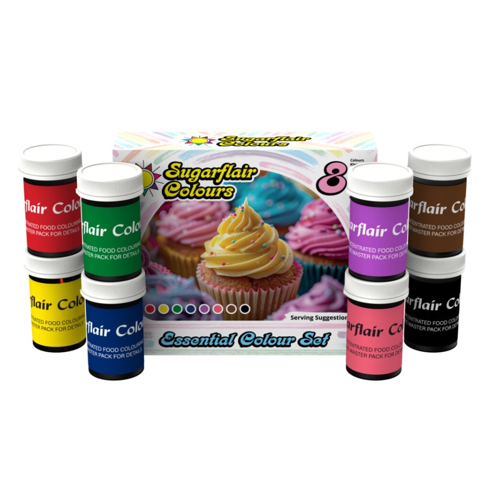 Sugarflair kleurstof Mixed Essentials 25 g set van 8