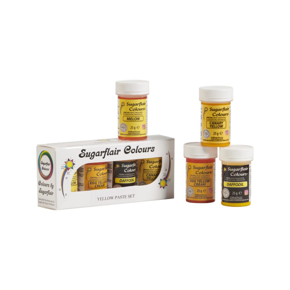 Sugarflair kleurstof Mixed Yellow set van 4