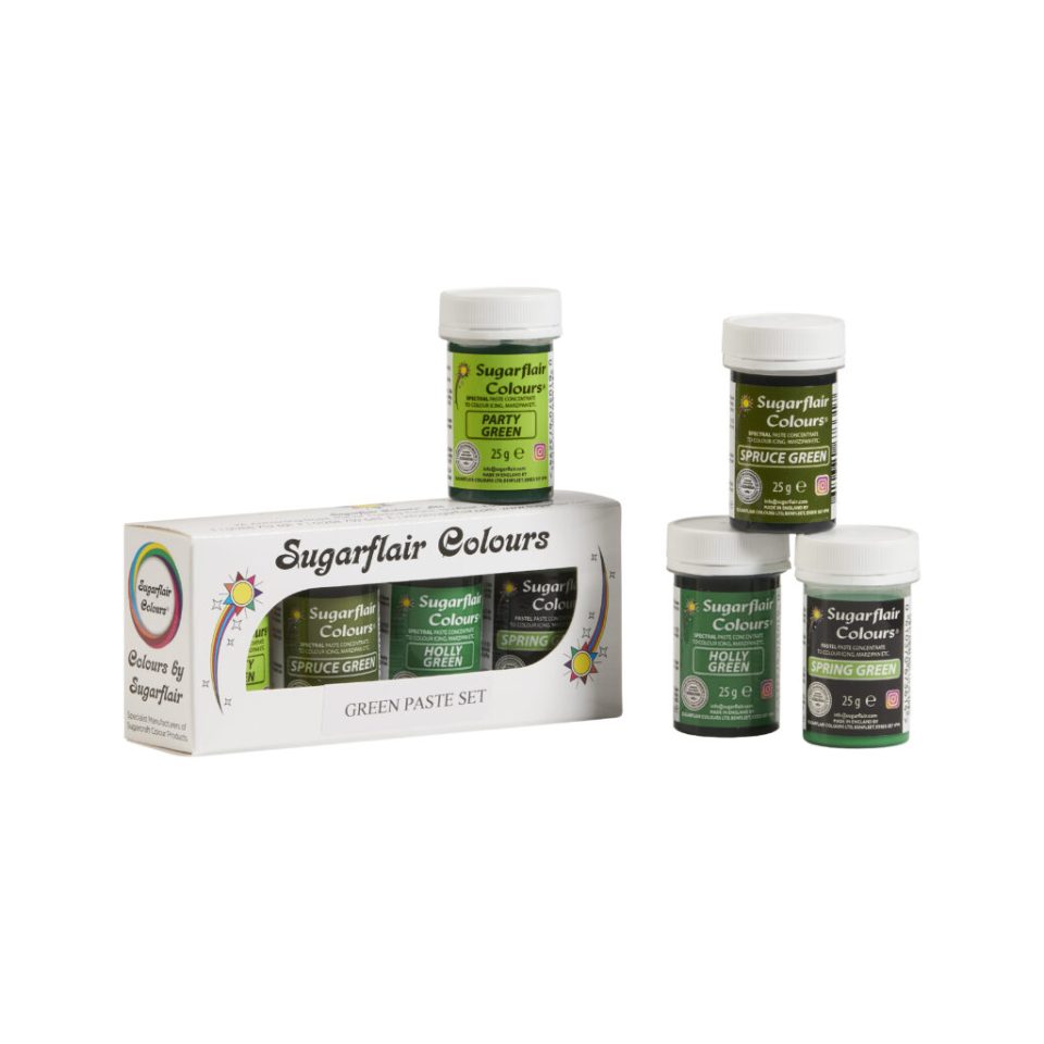 Sugarflair kleurstof Mixed Green set van 4
