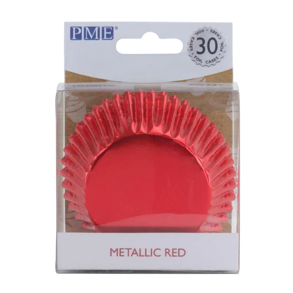 PME Foil cupcakevormpjes Metallic Red 30 stuks