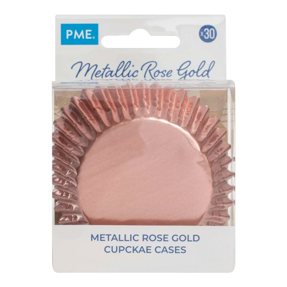 PME Foil cupcakevormpjes Metallic Rose Gold 30 stuks