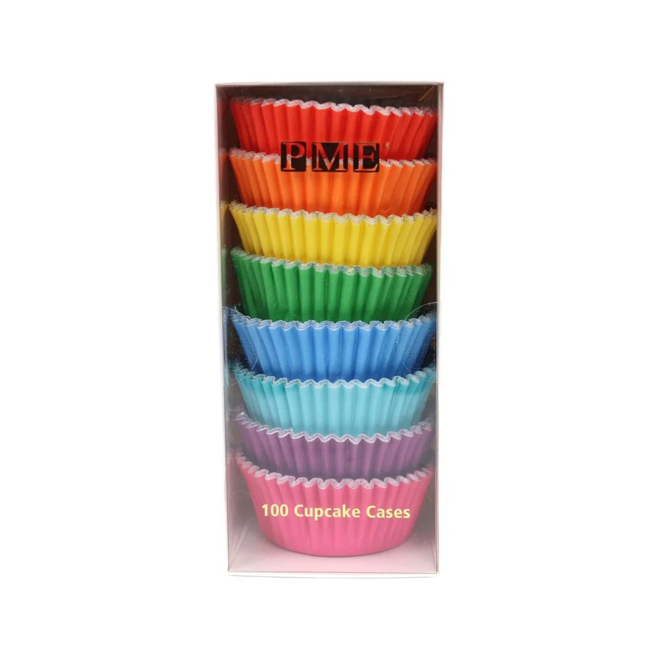 PME Foil cupcakevormpjes Rainbow 104 stuks