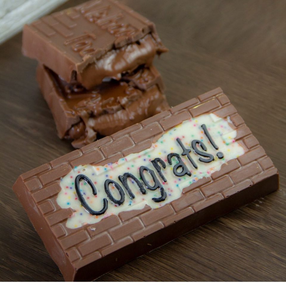 BWB chocolademal driedelig Chocolate Bar Congrats