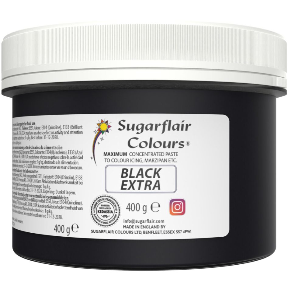 Sugarflair Max Concentrate kleurstof Black Extra 400 g