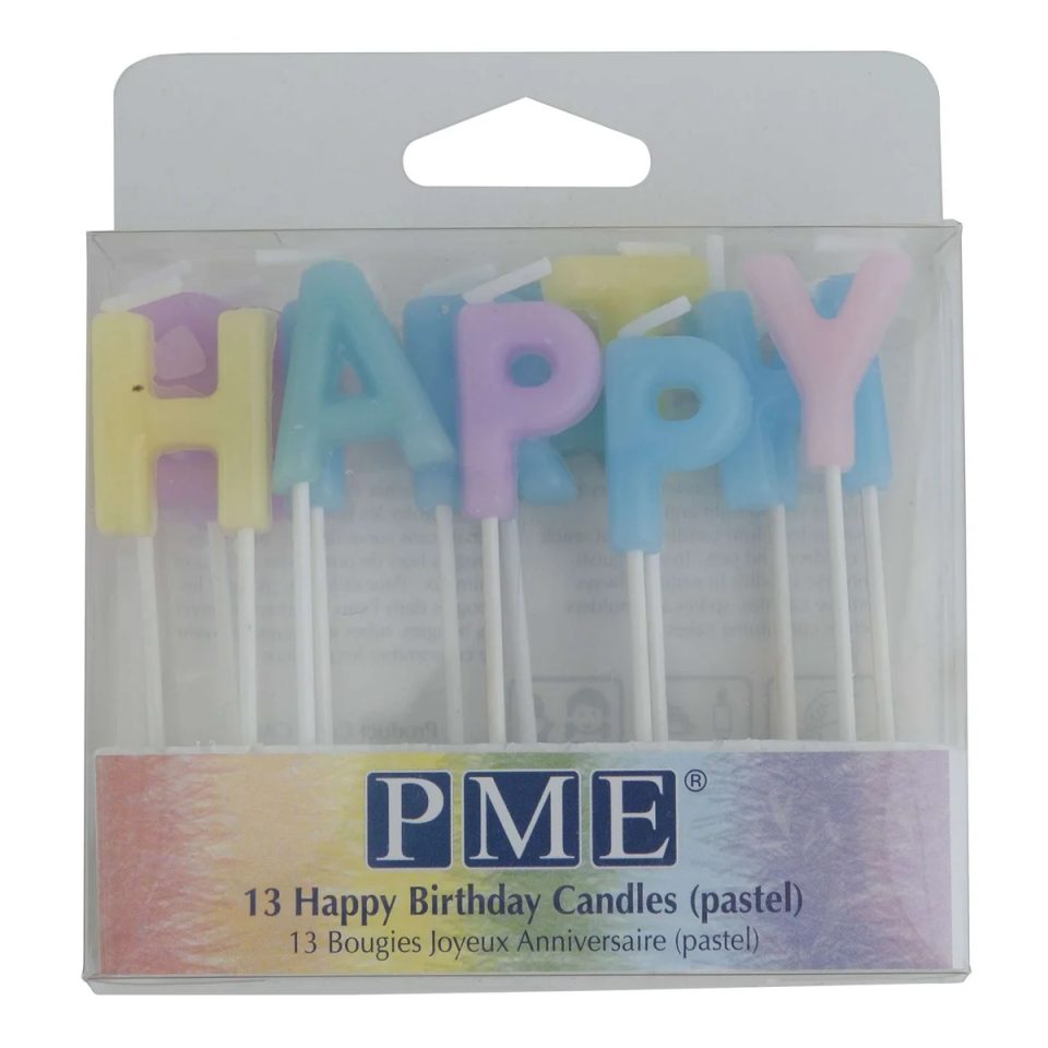 PME Candles Happy Birthday Pastel set van 13