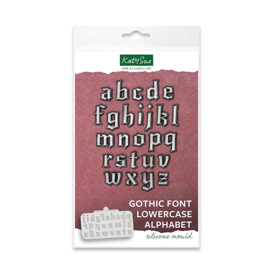 Katy Sue siliconen mal Gothic Font Lowercase Alphabet