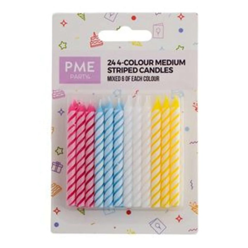 PME Candles Striped 24 stuks