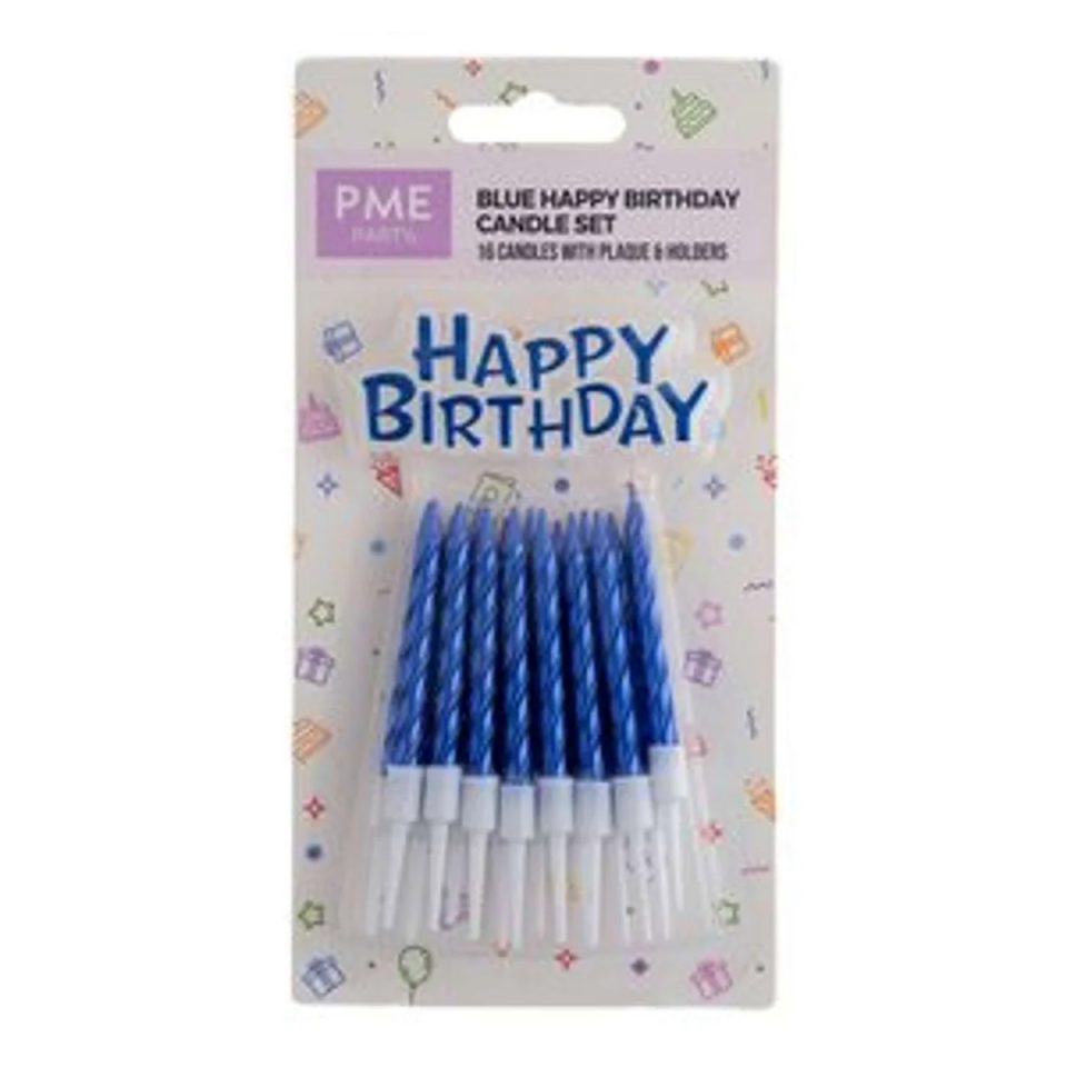 PME Candles & Happy Birthday Blue 17 stuks
