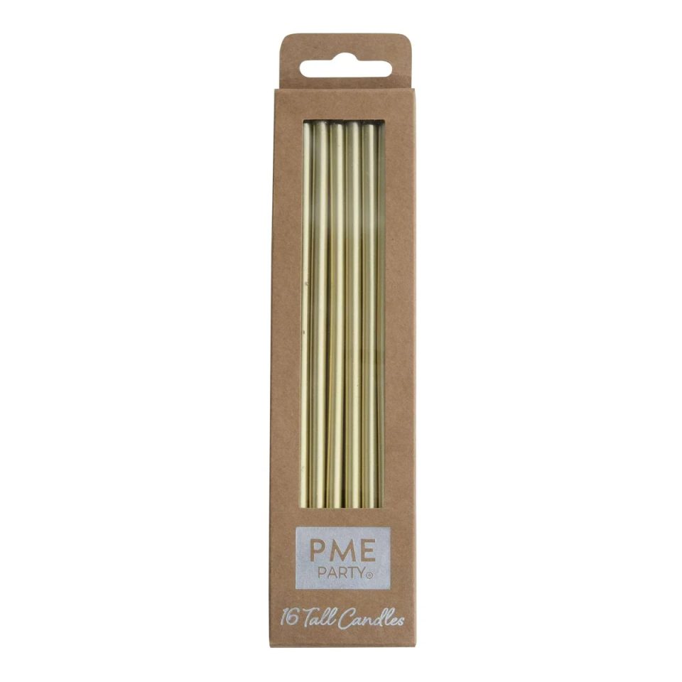 PME Extra Tall Candles Gold 16,5 cm 16 stuks