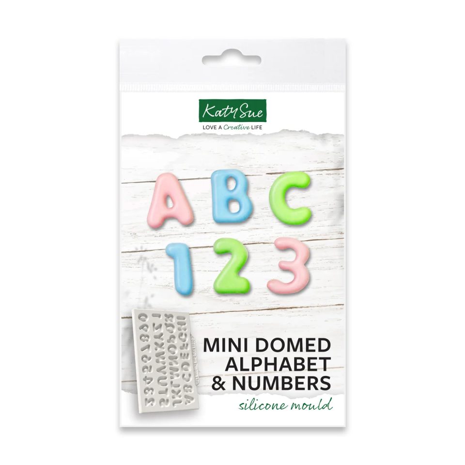Katy Sue siliconen mal Mini Domed Alphabet & Numbers